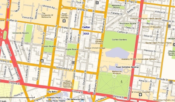 Carlton street map