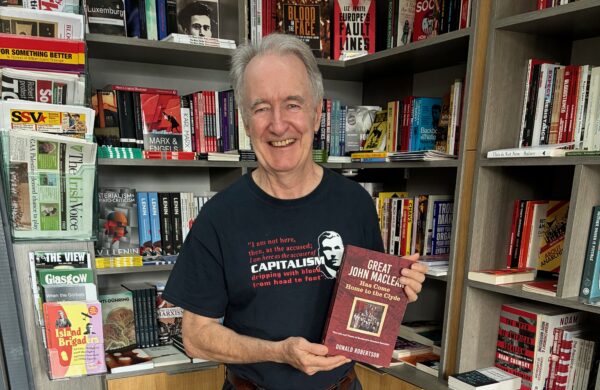 At Calton Books, Glasgow.