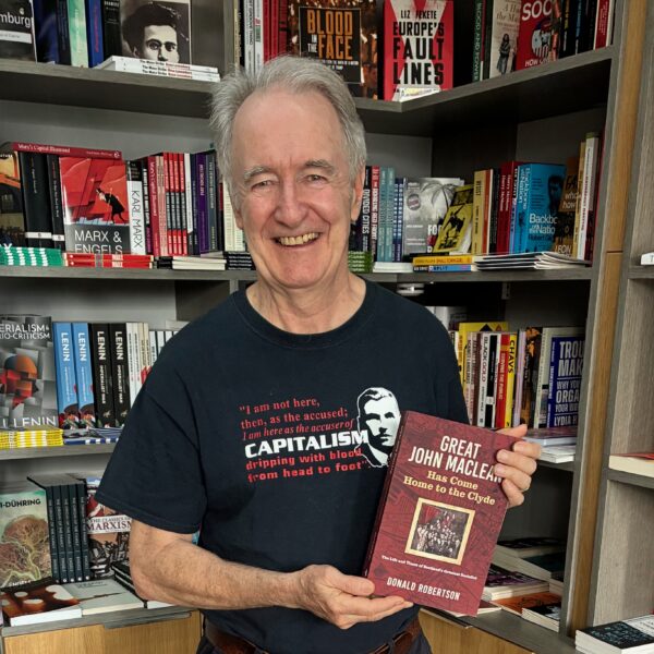 At Calton Books, Glasgow.