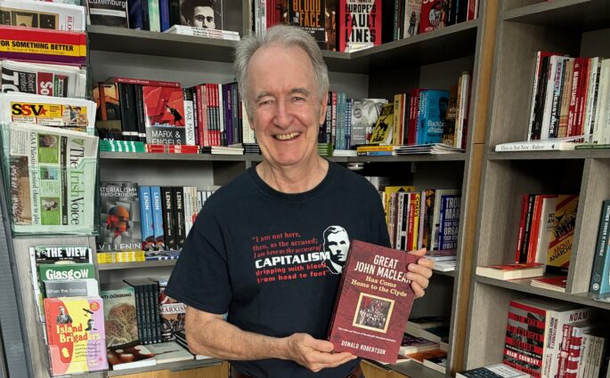 At Calton Books, Glasgow.
