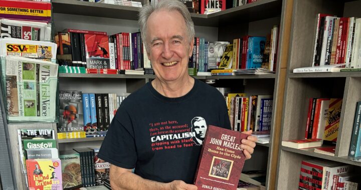 At Calton Books, Glasgow.