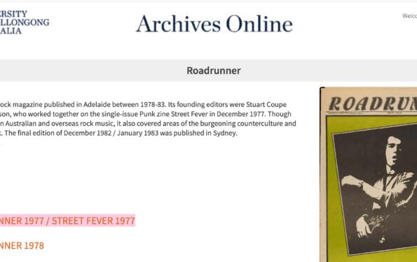 Roadrunner digital archive at UOW
